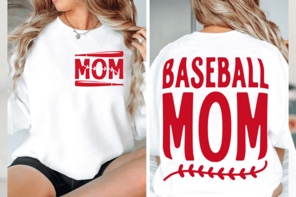 Baseball Mom SVG, Front and Back Mom Png