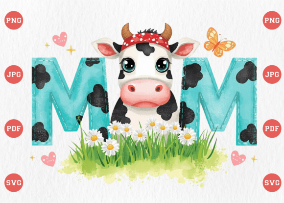 Cow Mom SVG Mother’s Day PNG