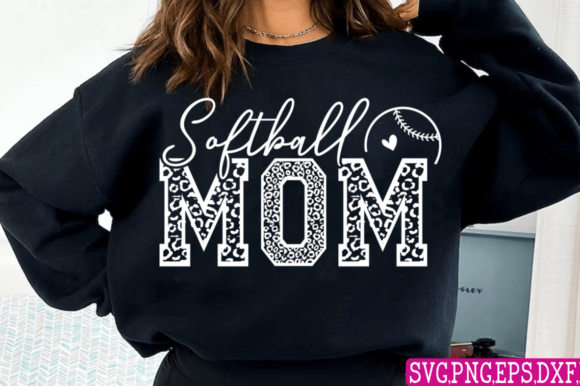 Leopard Softball Mom SVG
