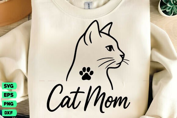 Mother’s Day Gift for Cat Mom SVG, Mama