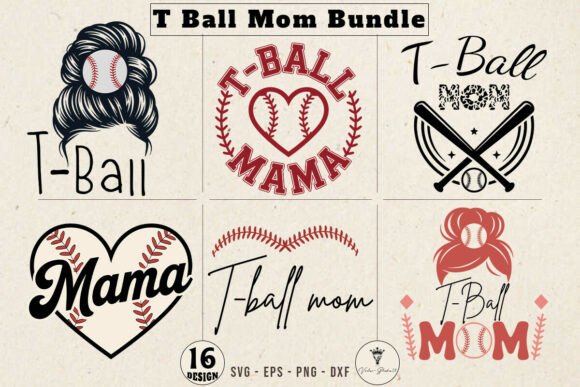 T Ball Mom SVG Bundle